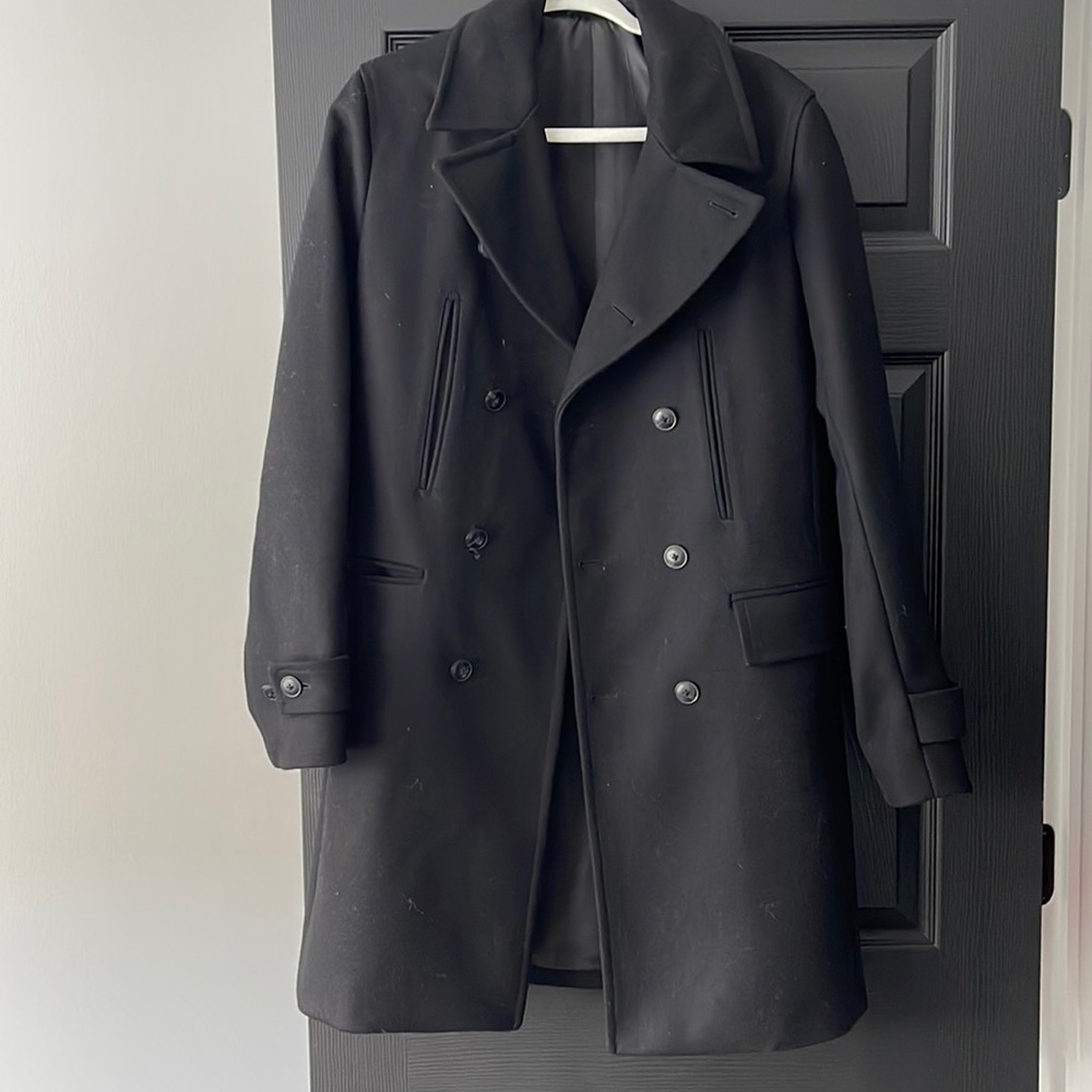 Mens Theory Double Breasted Peacoat